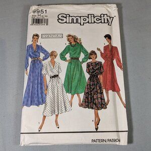 Simplicity pattern 9951 Misses Easy SEW in 3 lengths size H VINTAGE! 1990 NEW!